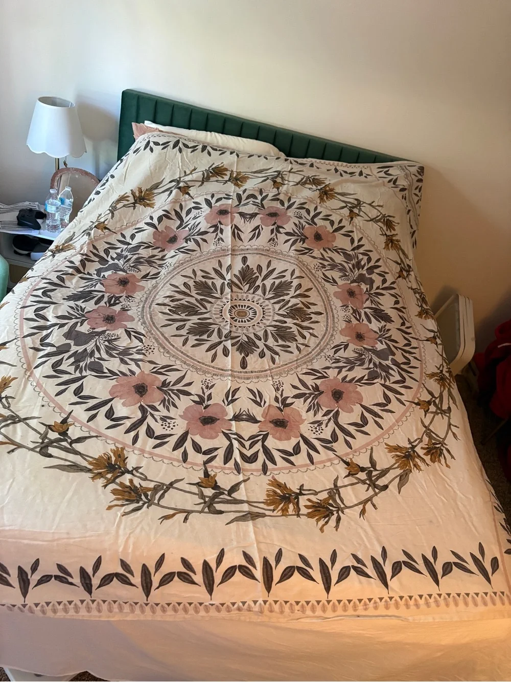 Urban Outfitters Floral Medallion Cotton / Linen Wall Tapestry